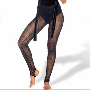 Black Milk Tatsu Stirrup Hosiery Leggings size Medium